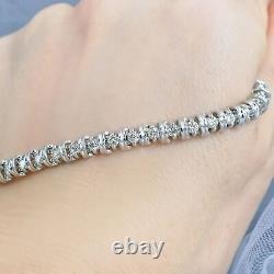 14K White Gold Plated Diamond 5Ct Round Cut Lab-Created Women's Tennis Bracelet