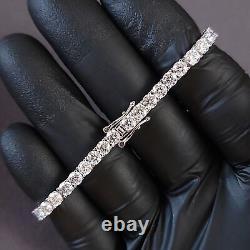 14K White Gold Plated Moissanite Women's Wedding 8 Tennis Bracelet 4mm Round