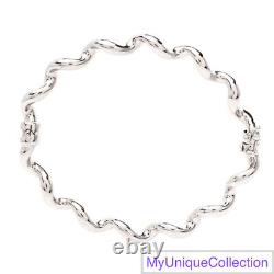 14K White Gold Spiral Twisted Bangle Bracelet 13.7 Grams