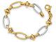 14K White and Yellow Gold Link Bracelet (7.75 Inches)