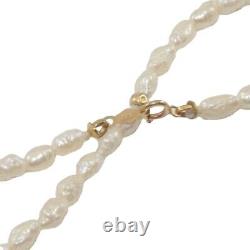14K Yellow Gold Baroque Pearl Bead Ball Bracelet 7
