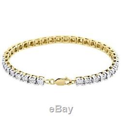 14K Yellow Gold Over 7.50 CT Round Diamond Women's Tennis Bracelet 7inch