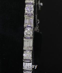14K white gold 8.33CT VS/F diamond tennis bracelet with 17 X. 25CT (each) diamonds