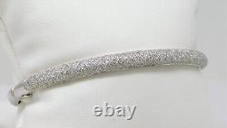 14 kt White Gold Pavè DIAMOND Hinged Bangle Bracelet 6 5/8 B4621