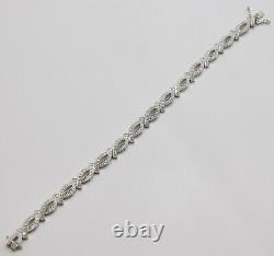 14ct 14carat White Gold & Diamond Ladies 7 Dress Bracelet UK SELLER