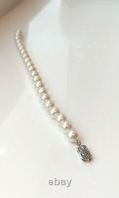 14ct White Gold Absolute Freshwater Pearls Bracelet 2014 8mm 21cm 16.9g AAA. 585