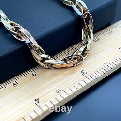 14ct YELLOW & WHITE Gold Bracelet Multicolor ROPE Loose Link 585 Stamp Brand NEW