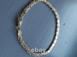 14k/Carat Solid Fine Gold Bracelet 14 karat 585 Yellow White Rose Hallmarked