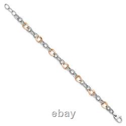 14k Rose White Gold Link Bracelet Fine Jewelry Women Gifts Her