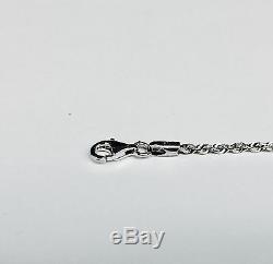 14k Solid White Gold Diamond Cut Rope Chain Bracelet 7 3 mm 4 grams (WR023)