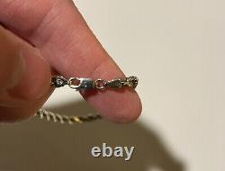 14k Solid White Gold Diamond Cut Rope Chain Bracelet 7 4mm 8.8gr See Photos