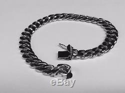 14k Solid White gold Miami Cuban Curb Link mens bracelet 7.5 30 grams 8MM