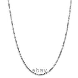 14k White Gold 2.5mm Semi Solid Curb Link Chain Necklace or Bracelet BC123