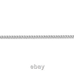 14k White Gold 2.5mm Semi Solid Curb Link Chain Necklace or Bracelet BC123