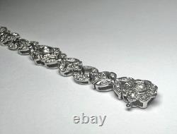 14k White Gold 2 ct. Diamond Flower Link Bracelet