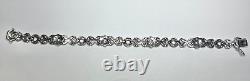 14k White Gold 2 ct. Diamond Flower Link Bracelet