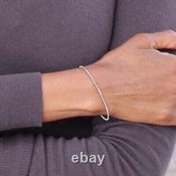 14k White Gold 2mm Slip-on Bangle Bracelet for Women