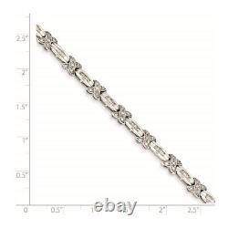 14k White Gold Diamond X Bracelet Valentine Gift for Womens 12.24g L-7in