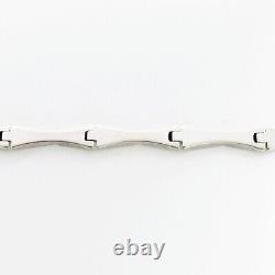 14k White Gold Estate Textured Chain Link Bracelet 7 1/4 Long