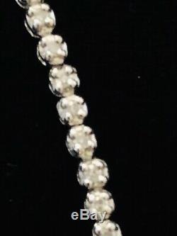 14k White Gold Genuine Diamond Tennis Bracelet