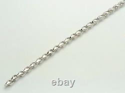 14k White Gold Handmade Fashion Link Bracelet 7.25 5.25mm 12 grams