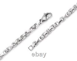 14k White Gold Handmade Fashion Link Bracelet 7.75 5mm 15.3 grams