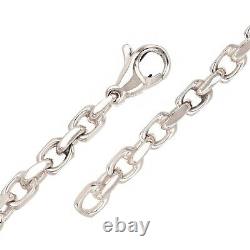 14k White Gold Handmade Fashion Link Bracelet 8.5 4.5mm 15.7 grams