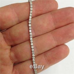 14k White Gold Ladies 1 Row Tennis Diamond Bracelet 7 Inches 1.95 CT