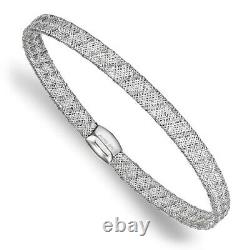 14k White Gold Leslies Stretch Flexible Mesh Bangle Bracelet 7.5 bracelet size