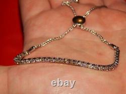 14k White Gold Levian 2.00 Tcw Diamond Adjustable Length Bolo Bracelet