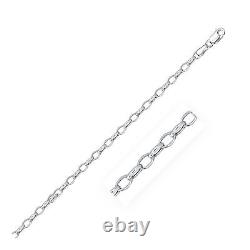 14k White Gold Oval Rolo Bracelet (3.20 mm)