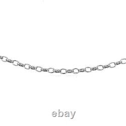 14k White Gold Oval Rolo Bracelet (3.20 mm)