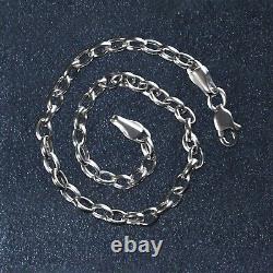 14k White Gold Oval Rolo Bracelet (3.20 mm)