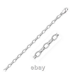 14k White Gold Oval Rolo Bracelet (4.60 mm)