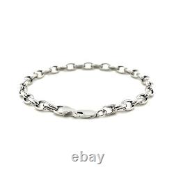 14k White Gold Oval Rolo Bracelet (4.60 mm)