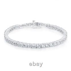 14k White Gold Plated Round Natural Moissanite Women's Wedding Tennis Bracelet