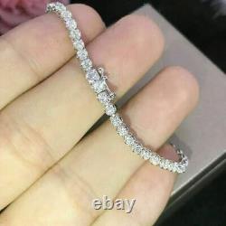 14k White Gold Plated Women's Tennis Bracelet 8Ct Round Cut Lab Created Diamond