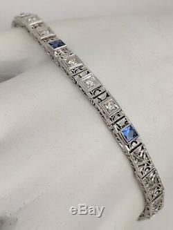 14k White Gold Platinum Diamond Bracelet