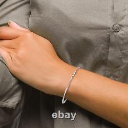 14k White Gold Polished Twisted Slip-on Bangle Bracelet 8.3 inch