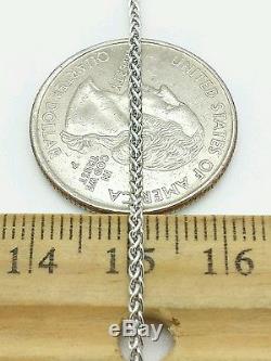 14k White Gold Round Wheat Chain Anklet Bracelet 10 1.5mm