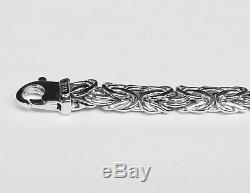 14k White Gold Super Byzantine Fashion Link Men's Bracelet 8 7mm 7.5 grams