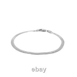 14k White Gold Super Flex Herringbone Bracelet (2.80 mm)