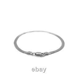 14k White Gold Super Flex Herringbone Bracelet (2.80 mm)