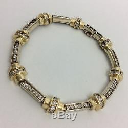 14k Yellow And White Gold Diamond Bracelet 7
