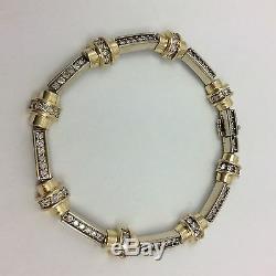 14k Yellow And White Gold Diamond Bracelet 7