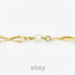14k Yellow Gold Estate 7.75 Pearl Link Bracelet