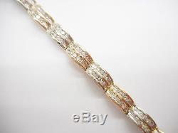 14k Yellow White Gold Two Tone 2 CTW Channel Set Diamond Bracelet 7 #3412