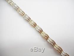 14k Yellow White Gold Two Tone 2 CTW Channel Set Diamond Bracelet 7 #3412