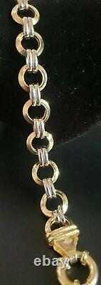 14k Yellow and White Gold Fancy Link Bracelet
