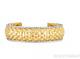 14k Yellow and White Gold Finish Shiny Cuff Basket Weave Bangle 9mm or 11mm